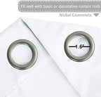 H.VERSAILTEX Patio White Curtains 100x84 Inches for Sliding Door Extral Wide Blackout Curtain Panels Thermal Insulated Room Divider - Grommet Top, 7' Tall by 8.5' Wide