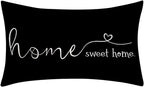 MFGNEH Farmhouse Pillow Covers, 12x20 Inch - Home Decorative Throw Pillow Case, Housewarming Gift, Black