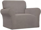 Easy-Going Stretch Oversized Chair Sofa Slipcover 1-Piece Couch Sofa Cover Furniture Protector Soft with Elastic Bottom for Kids Spandex Jacquard Fabric Small Checks Taupe