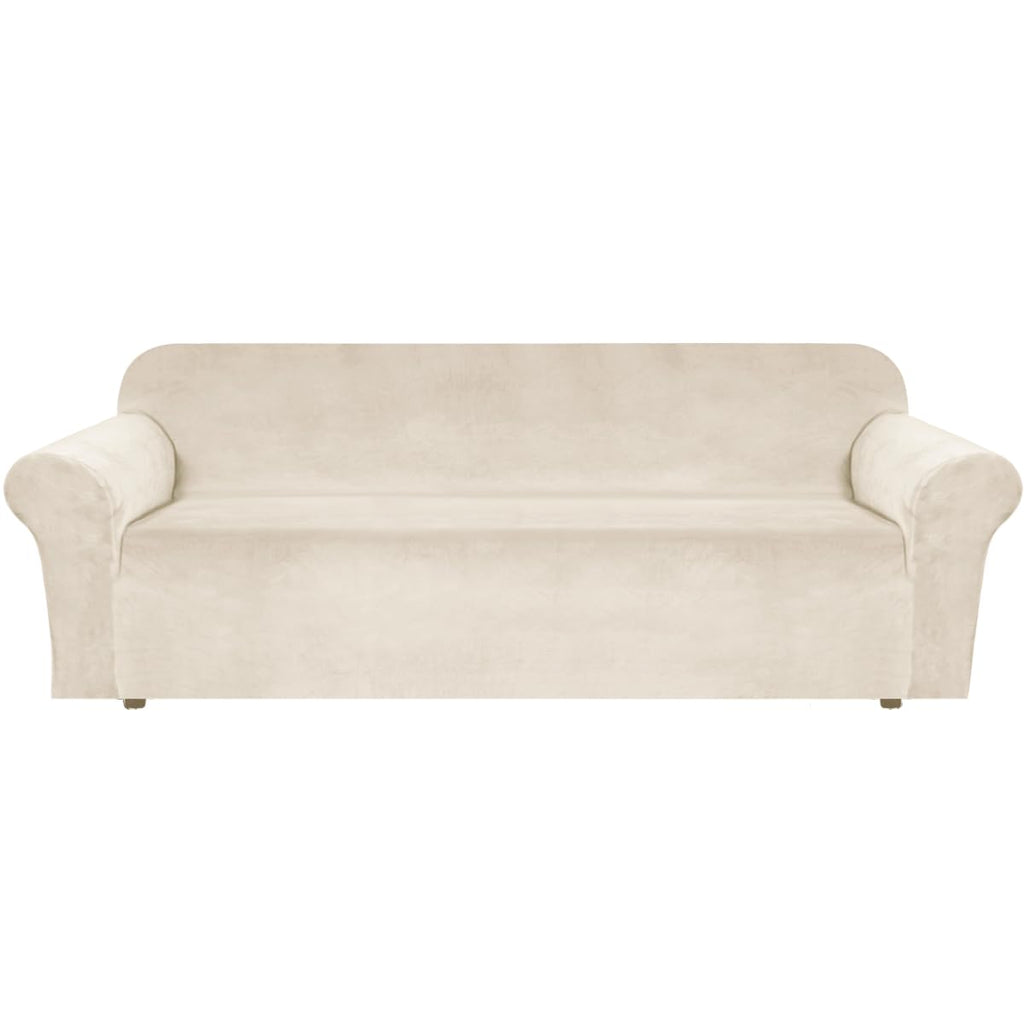H.VERSAILTEX Stretch Velvet Sofa Covers for 3 Cushion Couch Covers Furniture Protector Soft with Non Slip Elastic Bottom, Crafted from Thick Comfy Rich Velour (Large Sofa 90"-97", Bronze Brown)