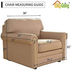 Easy-Going Chair Sofa Slipcover Reversible Sofa Cover Water Resistant Couch Cover Furniture Protector Cover with Elastic Straps for Pets Kids Children Dog Cat (Chair, Cyan/Ivory)