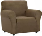 ZNSAYOTX Super Stretch Chair Slipcover Universal Sofa Chair Covers for Living Room Dogs Pet Furniture Protector Spandex Armchair Slipcovers with Anti Slip Foam Sticks (Brown, Chair)