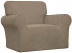 Easy-Going Stretch Chair Sofa Slipcover 1-Piece Couch Sofa Cover Furniture Protector Soft with Elastic Bottom for Kids, Pet. Spandex Jacquard Fabric Small Checks (Chair, Tan)