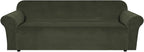 H.VERSAILTEX Stretch Velvet Sofa Covers Large Couch Covers Furniture Protector Soft with Non Slip Elastic Bottom, Feature Thick Comfy Rich Velour (Extra Large Sofa 98"-105", Olive)
