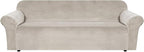 H.VERSAILTEX Stretch Velvet Sofa Covers Large Couch Covers Furniture Protector Soft with Non Slip Elastic Bottom, Feature Thick Comfy Rich Velour (Extra Large Sofa 98"-105", French Oak)