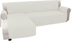 Easy-Going Sofa Slipcover L Shape Sofa Cover Sectional Couch Cover Chaise Lounge Slip Cover Reversible Sofa Cover Furniture Protector Cover for Pets Kids Children Dog Cat (X-Large,Ivory/Ivory)