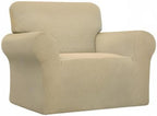 Easy-Going Stretch Oversized Chair Sofa Slipcover 1-Piece Couch Sofa Cover Furniture Protector Soft with Elastic Bottom for Kids Spandex Jacquard Fabric Small Checks Beige