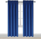 DWCN Blackout Curtains Room Darkening Thermal Insulated Bedroom Curtains Window Curtain Panels, 38 x 84 inches Long, Set of 2 Classic Blue Rod Pocket Drapes