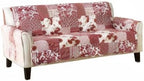 Great Bay Home Reversible Patchwork Sofa Cover - Washable Slipcover Furniture Protector with Elastic Straps - Perfect for Kids & Pets - Box-Stitched Detail (Burgundy)