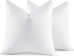 MIULEE 20x20 Pillow Inserts,Set of 2 Down Feather Throw Pillows for Couch Sofa Bed, Decorative Fluffy Throw Pillow Inserts Cotton Fabric,White