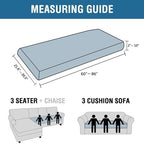 H.VERSAILTEX Super Stretch Individual Seat Cushion Covers Sofa Covers Couch Cushion Covers Slipcover Sets Thick Jacquard Textured Twill Fabric (1 Piece Sofa Cushion Cover, Porcelain White)