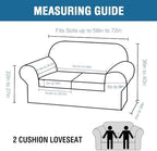 H.VERSAILTEX Real Velvet Plush 3 Piece Stretch Sofa Covers Couch Covers for 2 Cushion Couch Loveseat Covers Width Up to 72 Inch Feature Thick Soft Stay in Place (Medium Sofa, Porcelain White)