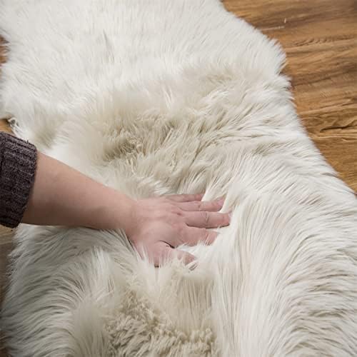 EasyJoy Ultra Soft Fluffy Rugs Faux Fur Rug Chair Cover Seat Pad Fuzzy Area Rug (Beige, 2x6 ft Rectangle)