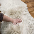 EasyJoy Ultra Soft Fluffy Rugs Faux Fur Rug Chair Cover Seat Pad Fuzzy Area Rug (Beige, 2x6 ft Rectangle)
