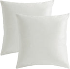 GIGIZAZA White Velvet Decorative Throw Pillow Covers for Sofa Bed 2 Pack Soft 20x20 Cushion Covers