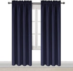 DWCN Blackout Curtains Room Darkening Thermal Insulated Bedroom Curtains Window Curtain Panels, 52 x 84 inches Long, Set of 2 Navy Rod Pocket Drapes