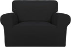 PureFit Super Stretch Sofa Slipcover – Spandex Non Slip Soft Couch Sofa Cover, Washable Furniture Protector with Non Skid Foam and Elastic Bottom for Kids, Pets (Oversized, Black)