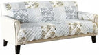 Great Bay Home Reversible Patchwork Sofa Cover - Washable Slipcover Furniture Protector with Elastic Straps - Perfect for Kids & Pets - Box-Stitched Detail (Grey)