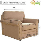 Easy-Going Chair Sofa Slipcover Reversible Sofa Cover Water Resistant Couch Cover Furniture Protector Cover with Elastic Straps for Pets Kids Children Dog Cat (Chair, Ivory/Ivory)