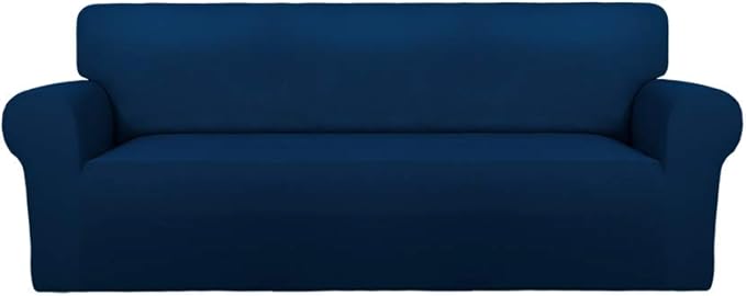 PureFit Stretch Oversized Couch Covers Fleece Sofa Slipcovers Navy