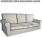 PureFit Reversible Quilted Sofa Cover, Water Resistant Slipcover Furniture Protector, Washable Couch Cover with Non Slip and Elastic Straps for Kids, Pets (Oversized Sofa, Light Gray/Light Gray)