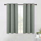 NICETOWN Modern Blackout Curtains Noise Reducing, Thermal Insulated and Privacy Room Darkening Drape Panels for Boy's Guest Room Door Small Short Window (Sage Green, 2 Panels, W42 x L45 -Inch)