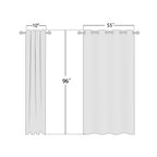 NICETOWN Flax Linen Semi Sheer Curtains 96 inches Long, Grommet Vertical Drapes Privacy Added with Light Filtering Window Treatments for Bedroom/Living Room, Natural, W55 x L96
