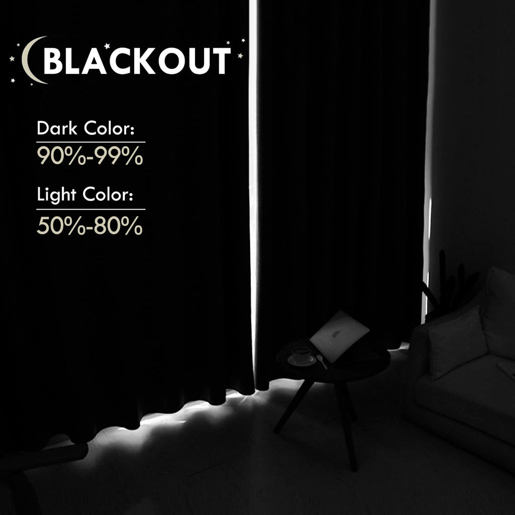 DWCN Blackout Curtains for Bedroom Living Room 42 x 54 Inch Long 2 Panels