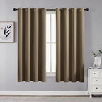 Joydeco Blackout Curtains for Bedroom 72 inch Long 2 Panels, Thermal Insulated Room Darkening Curtains with Grommets, Soft Window Drapes for Living Room (W52 x L72 Inch, Khaki)
