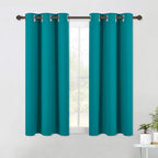 NICETOWN ROM Darkening Curtains 54 inch Length 2 Panels, Thermal Insulated Grommet Blackout Curtains for Modern Casual Elegant Bedroom Kids Room Theme Decoration (Peacock Teal, 2 Pieces, W42)