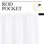 NICETOWN RV Curtains for Camper Windows, White Curtains for Kitchen Window, Home Decoration Light Filtering Curtains & Drapes for Small Window (29" Wide by 40inches Long, 1 Pair)