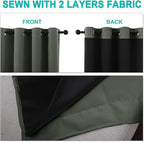 NICETOWN 100% Blackout Window Curtain Panels, Full Light Blocking Drapes with Black Liner for Nursery, 72-inch Drop Thermal Insulated Draperies (Dark Mallard, 2 Pieces, 46-inch Wide Per Panel)