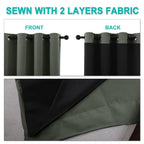 NICETOWN Dark Mallard 100% Blackout Lined Curtains, 2 Thick Layers Completely Blackout Window Treatment Thermal Insulated Drapes for Kitchen/Bedroom (1 Pair, 62" Width x 63" Length Each Panel)