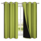 NICETOWN 100% Blackout Lined Curtains, Fresh Green, 1 Pair, 42" Width x 63" Length Each Panel, 2 Thick Layers Completely Blackout Window Treatment Panels Thermal Insulated Drapes for Kitchen