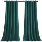 NICETOWN Christmas Curtain Panels Blackout Draperies Decoration, Thermal Insulated Solid Grommet Blackout Curtains/Drapes (Hunter Green, 2 Panels, 70 by 95-inch)