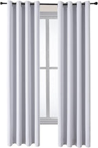 ChrisDowa Grommet Room Darkening Curtains for Bedroom and Living Room - 2 Panels Set Thermal Insulated Blackout Curtains (Greyish White, 52W x 95L)