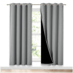 NICETOWN Full Shade Curtain Panels, Pair of Energy Smart & Noise Blocking Out Blackout Drapes for Dining Room Window, Thermal Insulated Guest Room Lined Window Dressing(Silver Grey, 52 x 72 inch)