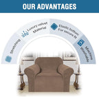 H.VERSAILTEX Stretch Velvet Armchair Cover Couch Covers 1 Cushion Chair Slipcover for Living Room Furniture Cover Crafted from Thick Comfy Rich Velour (Chair 31"-49", Coco Mocha)