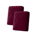 Taque Couch Cover Stretch Velvet Sofa Cushion Cover 2-Piece - Elastic Washable Slipcover for Seat or Backrest, Couch Seat Covers for Sofas (Wine)