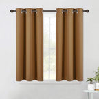 NICETOWN Sleek Blackout Curtains 45 inches Length for Small Windows, Noise Reducing and Block Draft Panels for Door Doorway Laundry Office Luxury Decor Theme (2 Panels, Gold Brown, W42 x L45 -Inch)