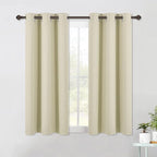 NICETOWN Room Darkening Draperies Window Curtain Panels, Thermal Insulated Grommet Room Darkening Curtains for Bedroom (Beige, 2 Panels, W42 x L54 -Inch)