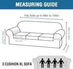 H.VERSAILTEX Velvet 4 Piece High Stretch Sofa Slipcover Cover Furniture Protector Form Fit Luxury Thick Velvet Extra Large Sofa Cover for 3 Cushion Couch Width Up to 105 Inch(XL Sofa, Stone Blue)