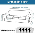 H.VERSAILTEX Velvet 4 Piece High Stretch Sofa Slipcover Cover Furniture Protector Form Fit Thick Velvet Extra Large Sofa Cover for 3 Cushion Couch Width Up to 105 Inch(XL Sofa, Wine/Burgundy)