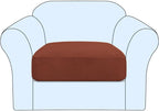 H.VERSAILTEX Stretch Couch Cushion Covers Individual Seat Sofa Chair Slipcovers Cushion Protector Cover Featuring Jacquard Textured Twill Fabric(1 Cushion Chair Cover, Rust)