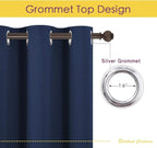 NICETOWN Blackout Curtain Panels, Window Treatment Energy Saving Thermal Insulated Solid Grommet Blackout Drapes/Draperies (Navy, 1 Pair, 60 by 84-inch)