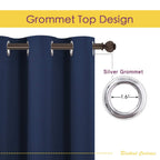 NICETOWN Living Room Blackout Curtain Panels, Window Treatment Energy Saving Thermal Insulated Solid Grommet Blackout Drapes/Draperies (Navy, 1 Pair, 42 by 54-Inch)