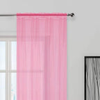 SpaceDresser Basic Rod Pocket Sheer Voile Window Curtain Panels Pink 1 Pair 2 Panels 52 Width 90 Inch Long for Kitchen Bedroom Children Living Room Yard（Pink, 52W x 90L）