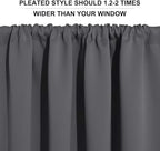 RYB HOME Short Blackout Curtains for Small Window, Sunmmer Heat Light Blocking Privacy Protection Curtains for Sunroom Laundry Room Stair Window, Width 52 by Length 36, Grey, Set of 2
