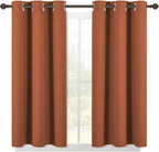 NICETOWN Burnt Orange Modern Blackout Curtains for Small Window, Thermal Insulated and Privacy Room Darkening Drape Panels for Boy's Guest Room Door Short Window (2 Panels, W42 x L45 -Inch)
