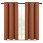 NICETOWN Burnt Orange Modern Blackout Curtains for Small Window, Thermal Insulated and Privacy Room Darkening Drape Panels for Boy's Guest Room Door Short Window (2 Panels, W42 x L45 -Inch)
